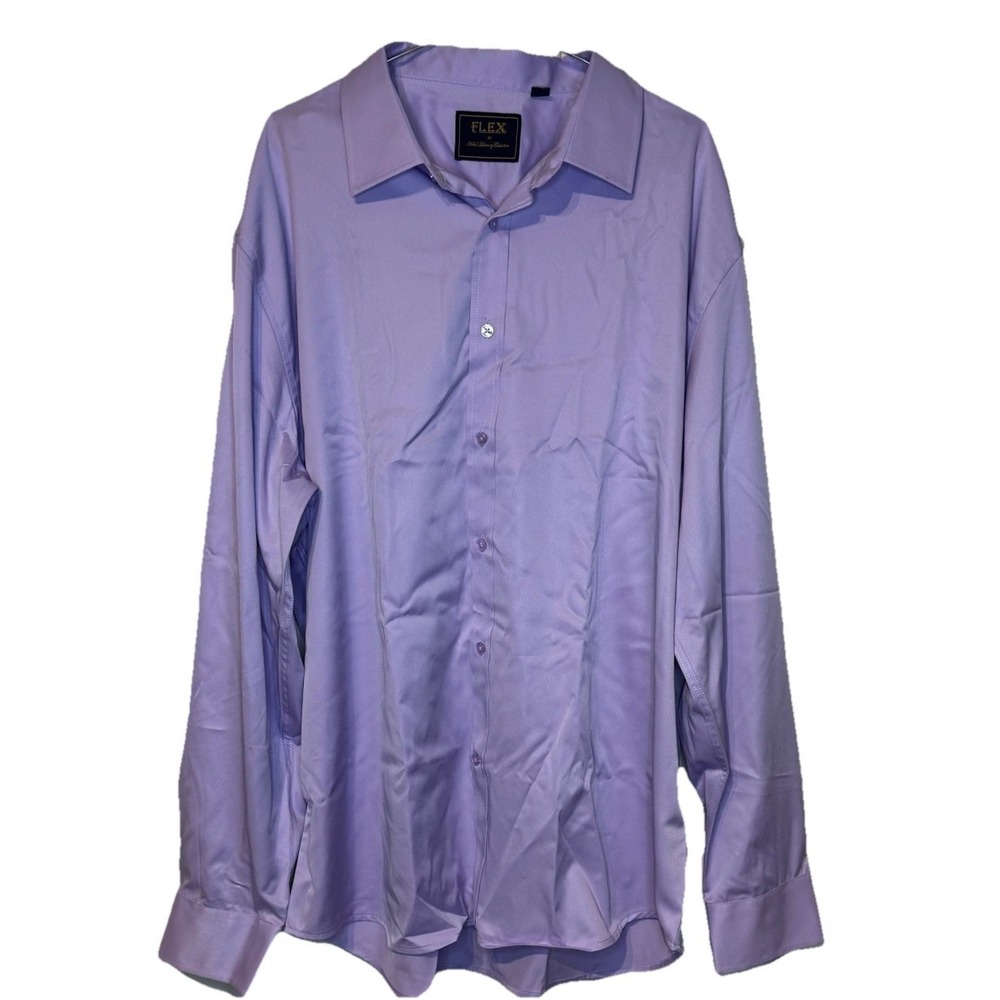 Flex Mens Dress Shirt Luxury Collection Long Sleeve Button Up Italy‎ Violet XL